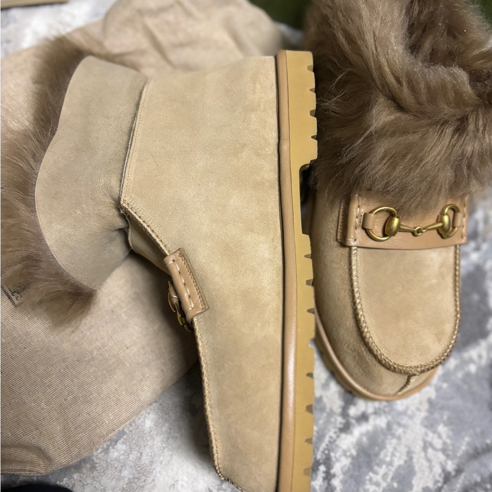 Gucci Ha Ha Ha Bootie Leather Suede Prestige Color Mat Size UK9 - Picture 6 of 7